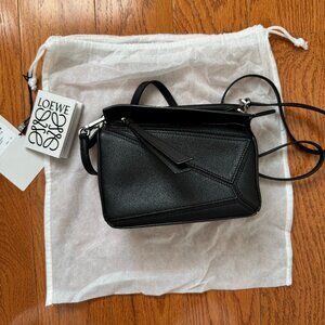 Loewe Calfskin Mini Puzzle Bag Black